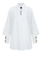 ROBIN White - Bluse mit Stehkragen