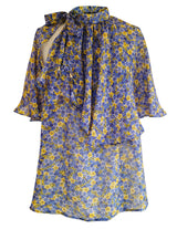 FEE Silk blue - Neckholdertop mit Cape