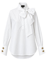 Bluse ROBIN White - Bluse mit abnehmbaren Schluppe