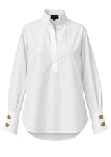 Bluse ROBIN White - Bluse mit abnehmbaren Schluppe