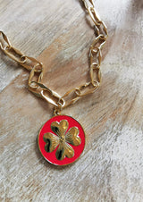 Glücksklee - Kette vergoldet