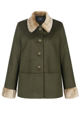 GLORIA - Jacke aus Kaschmir/-Wolle mit Mohair Besatz