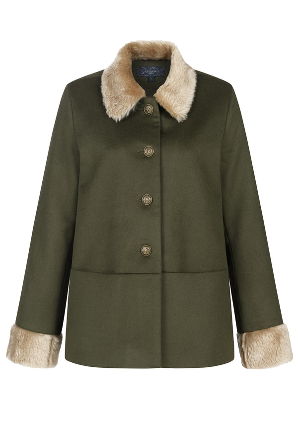 GLORIA - Jacke aus Kaschmir/-Wolle mit Mohair Besatz