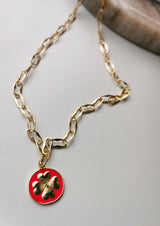 Glücksklee -  Kette vergoldet