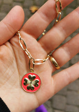 Glücksklee -  Kette vergoldet