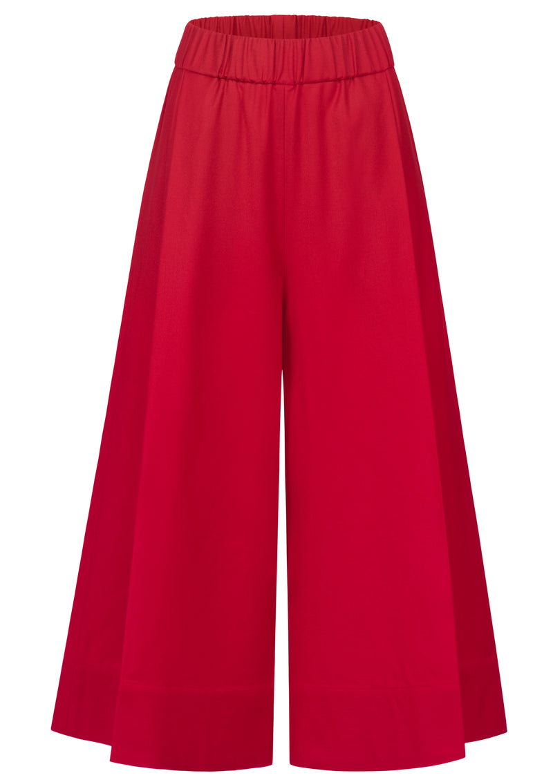 JENNA red - Culotte mit Faltenwurf aus Wolle