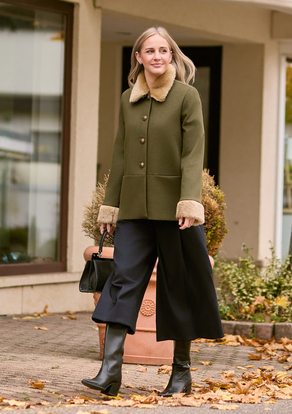 GLORIA - Jacke aus Kaschmir/-Wolle mit Mohair Besatz