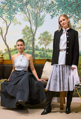 THEA BOW Black - Midirock mit abnehmbaren Schleife