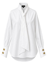 Bluse ROBIN White - Bluse mit abnehmbaren Schluppe
