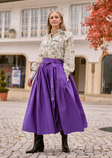 THEODORA - weiter Midirock mit Gürtel