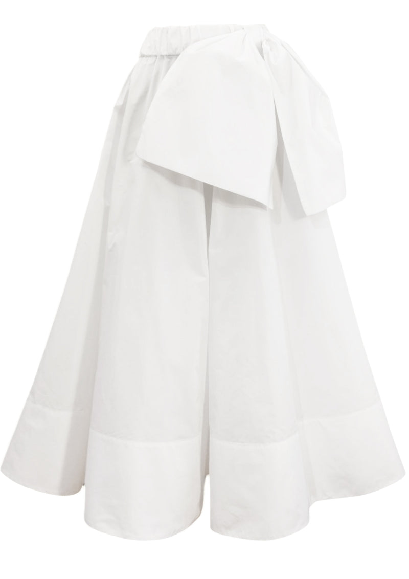 THEA BOW White - Midirock mit abnehmbaren Schleife