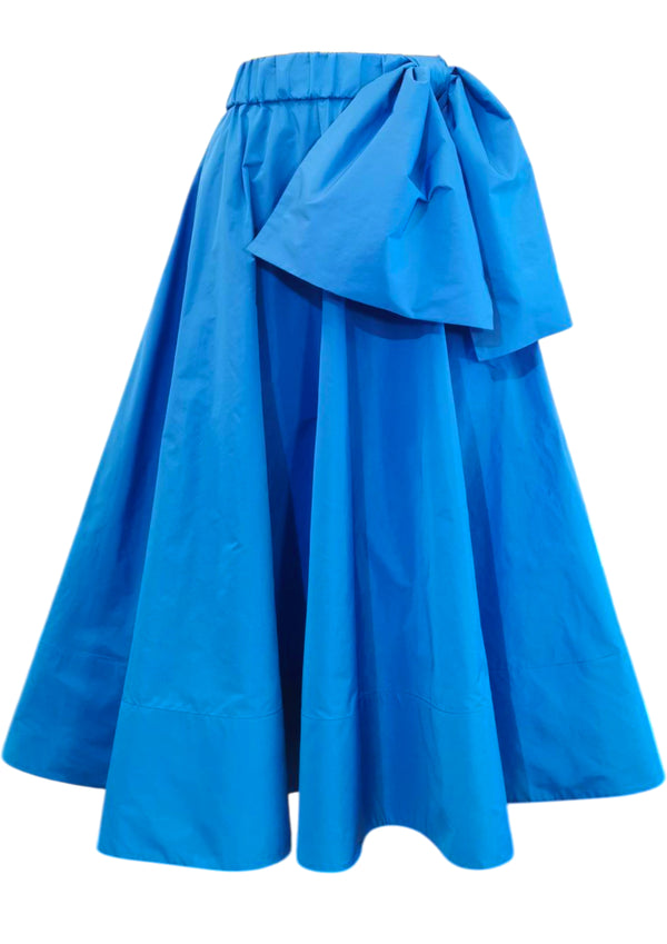 THEA BOW Blue - Midirock mit abnehmbaren Schleife