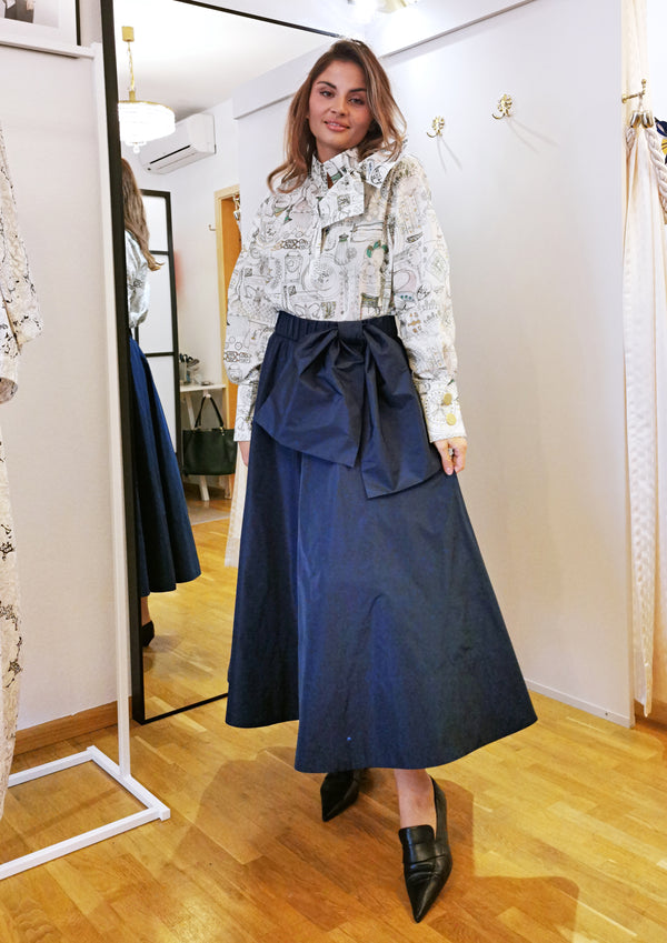 THEA BOW Marine - Midirock mit abnehmbaren Schleife