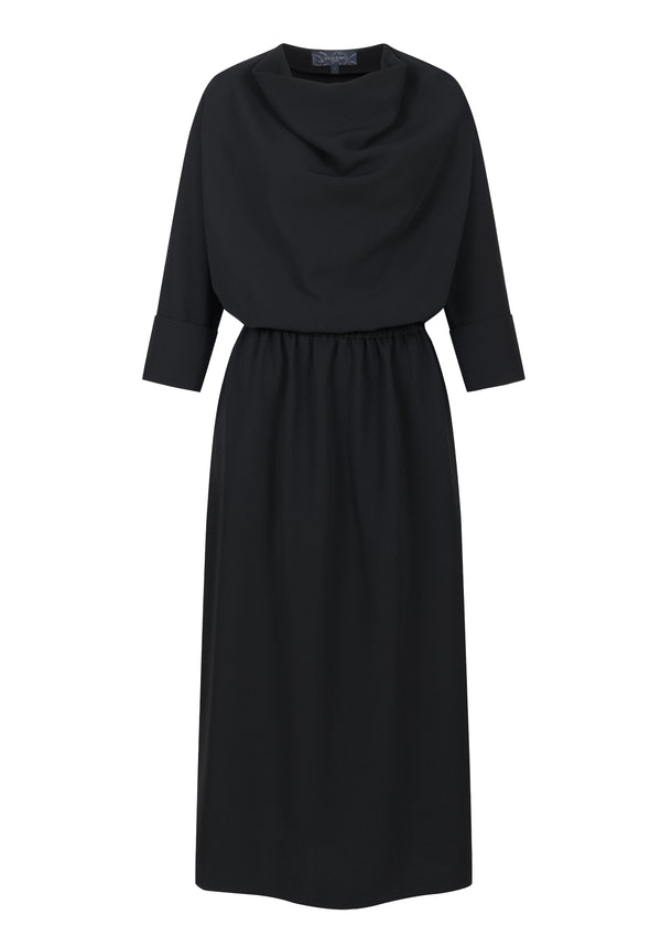 ZANE - Midikleid mit Wasserfallausschnitt