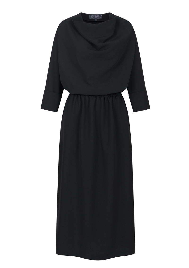 ZANE - Midikleid mit Wasserfallausschnitt