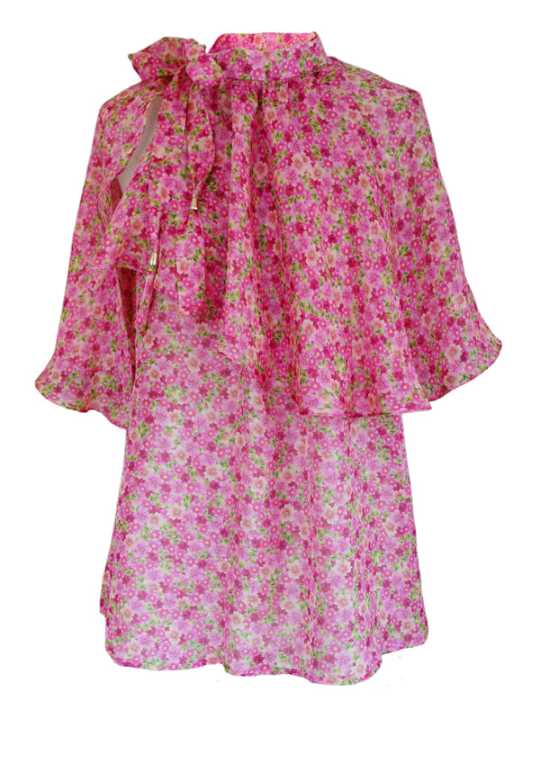 FEE Silk red - Neckholdertop mit Cape
