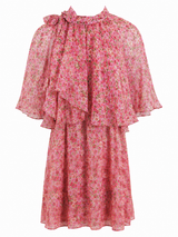 FEE Silk pink - Neckholdertop mit Cape