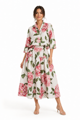 ROSE - Bluse mit Pfingstrosen Druck